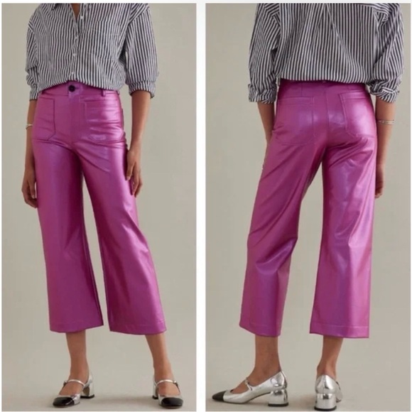 MAEVE Women The Colette cropped faux leather pants size 32”